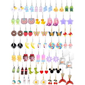 36 Pairs Cute Weird Fun Earrings for Teen Girls Unique Funky Cool Dangle Earrings Set for Wome