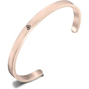 MYOSPARK Stainless Steel Aum Ohm OM Yoga Cuff Bangle Bracelet Spiritual Jewelry Meditation Gift