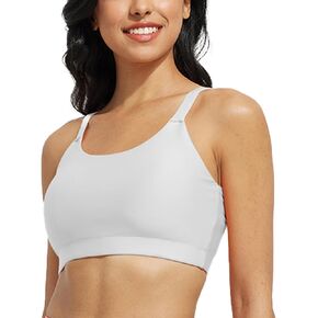 BALEAF Women's Swim Bra High Neck Bikini Tops Adjustable Bathing Suit Tops Sports Bra Removable Padded