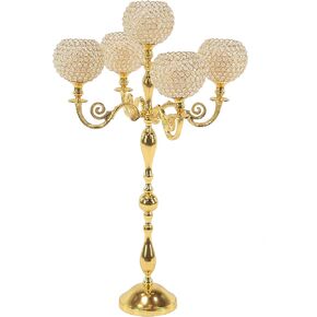 Deco 79 Aluminum Metal Candelabra, 24" x 24" x 40", Gold