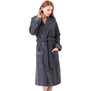 Organic Turkish Cotton Terry Hooded Kimono Bathrobe, Robe for Women