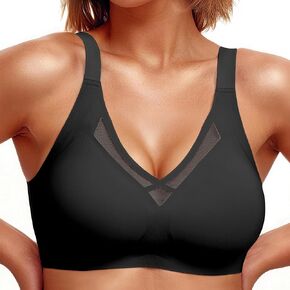 A Barely Feel Bras for Women(34B-42D), Full Coverage Wireless Bras,Push Up Seamless Bra,Fashion Comfort Bralettes