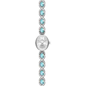 MASTOP Luxury Vintage Colorful Crystal Oval Watch Fashion Ladies Small Dial Dress Quartz Wrist Watch Waterproof Watch Fashion Bangle with Stainless Steel Band in Kuwait