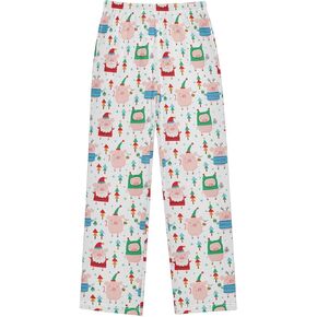 Blue Ice Hockey Boy's Pajama Pants Kids Long Sleep PJ Pant Boy Pajama Bottoms Elastic Waist Lounge Pants with 2 Pockets M