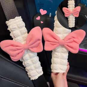 Car Seat Belt Shoulder Pads for Adults Kids,2Pcs Seatbelt Protector with Cute Bow, Seat Belt Neck Protector,Soft Auto Seat Belt Cover#2