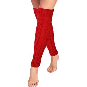 Red Leg Warmers 1 Pair Red Leg Warmers Women Fashion Cable Knit Warm Leg Warmers 80s Accessories for Party Sports Yoga Leg Warmers Red Leg Warmers Accessories for Women Leg Warmer for Ballet Long Sock