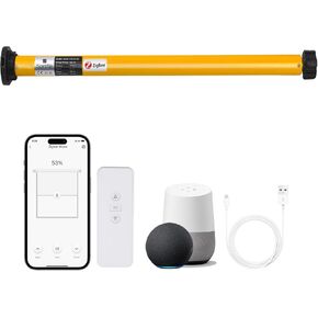 1.5" Zigbee Blinds Motor Rechargeable,Automatic Blinds Opener-No Wiring,Wireless App or Timer Control, Add Blinds Motor Compatible with Alexa, Google Home