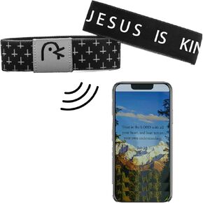 Christian Daily Bible Verse Bracelet with NFC WWJD Bracelets Christian Bracelet for Women Men NFC Bible Verse Bracelet Religious Bracelet for Couples Present