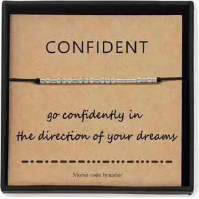 Morse Code Bracelet Funny Gift for Women Men with Meaning Card Gift Card for Best Friend Couple Sisters Family