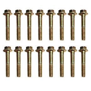 10.9 Grade Pack of 16 Exhaust Manifold Bolt Screw Kit Fits for Ford F250 F350 7.3L Powerstroke Diesel Engine