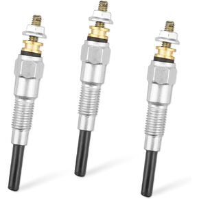 16851-65510 16851-65512 Glow Plug Replacement 3 Pcs Compatible with Kubota D722 D902 D905 D1005 D1105 V1505 V1305 Z482 RTV900 RTV1100, Fit for Tractor B1700D B1700E ZD326 ZD331, Mower BX1800D BX1830D