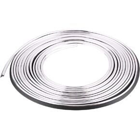 Car Interior Trim Strip Exterior Moulding Strip Decorative Line Flexible Car Interior Decoration Moulding Trim Strips 5M(Silver)