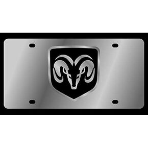 Eurosport Daytona, Inc. Logo License Plate for Dodge Ram (Black On Chrome)