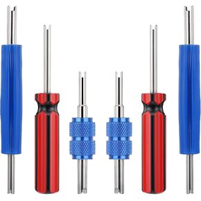 6Pcs Valve Stem Removal Tool Kit, Valve Core Wrench Tool, Single and Dual Heads Valve Core Remover Valve Tool, Portable Tire Valve Tool for Repair Installation Car Truck Bicycle Air Conditioner