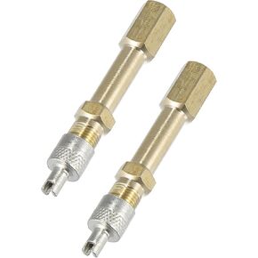 2pcs 50mm/1.97" Long Brass Auto Tire Valve Extension Adaptor Air Tyre Stem Extender Inflation Stright Bore for Car Truck Motorcycle Bike Mower Scooter Replacement Car Parts