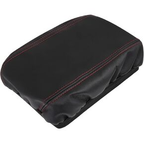X AUTOHAUX Car Center Console Lid Armrest Seat Box Cover Protector Replacement Microfiber Leather for Honda Civic 2006-2011 Black Red
