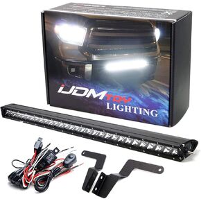 iJDMTOY Lower Grille Mount 30-Inch LED Light Bar Compatible with 2014-21 Toyota Tundra, Includes (1) 150W High Power LED Lightbar, Lower Bumper Opening Mount Brackets & On/Off Switch Wiring Kit