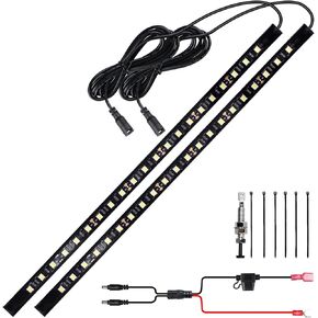 Linkstyle 2PCS 12V Under Hood LED Light, 2 in 1 42LEDs Lamp Car LED Light Bar, with Automatic On/Off Universal Fits Any Vehicle