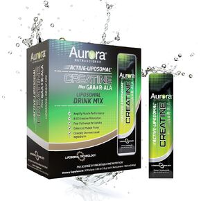 Aurora Nutrascience, الكرياتين الشحمي النشط + GAA وR-ALA (حمض ألفا ليبويك)، يدعم أداء التمارين ونمو العضلات، 30 عبوة in Kuwait