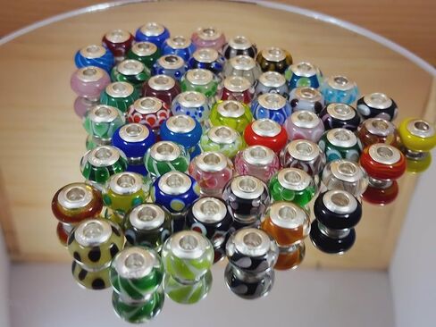 غالاكسي الذهب GG حقيقية زجاج مورانو سحر صالح باندورا سحر الأساور، 925 الفضة الاسترليني الملونة دوامة قوس قزح الأخضر خطوط بيضاء سحر حبة الزجاج الأصلي لسوار وقلادة in Kuwait