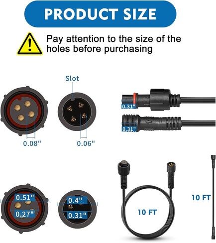 YEEGO DIRECT 4 Pin Auto Rock Lights Extension Wire, 10FT RGB Cable Cord Multi Color for Underglow Rock Light Kits Wheel Lights Headlight Fog Light Extension Wire 2 pcs in Saudi Arabia