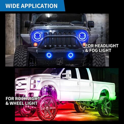 YEEGO DIRECT 4 Pin Auto Rock Lights Extension Wire, 10FT RGB Cable Cord Multi Color for Underglow Rock Light Kits Wheel Lights Headlight Fog Light Extension Wire 2 pcs in Saudi Arabia