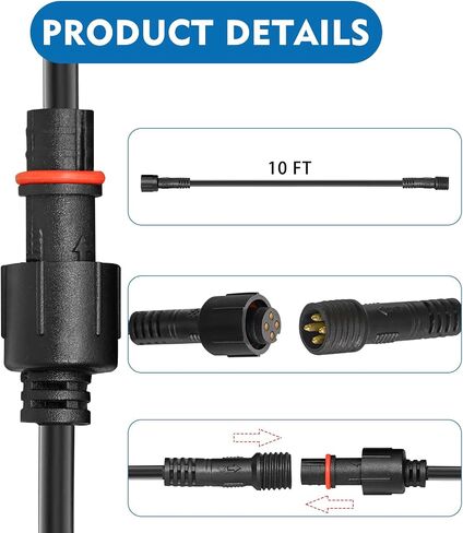 YEEGO DIRECT 4 Pin Auto Rock Lights Extension Wire, 10FT RGB Cable Cord Multi Color for Underglow Rock Light Kits Wheel Lights Headlight Fog Light Extension Wire 2 pcs in Saudi Arabia