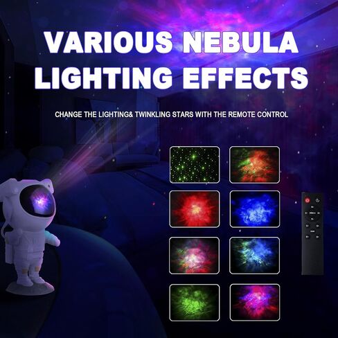 Astronaut Galaxy Projector, LED Star Night Light for Kids & Adults, Remote Control Starry Sky Projection Lamp, Adjustable Nebula Ceiling Light for Bedroom, Nursery, Party, Timer Function in Saudi Arabia