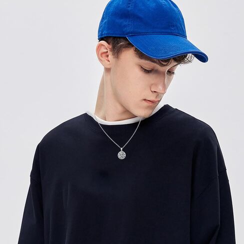 قلادة مدلاة سلتيكية من CUOKA MIRACLE تحمل صور S925 من الفضة الاسترليني العتيقة المؤكسدة للحظ السعيد الأيرلندي على شكل مثلث للنساء والرجال والأسرة in Kuwait