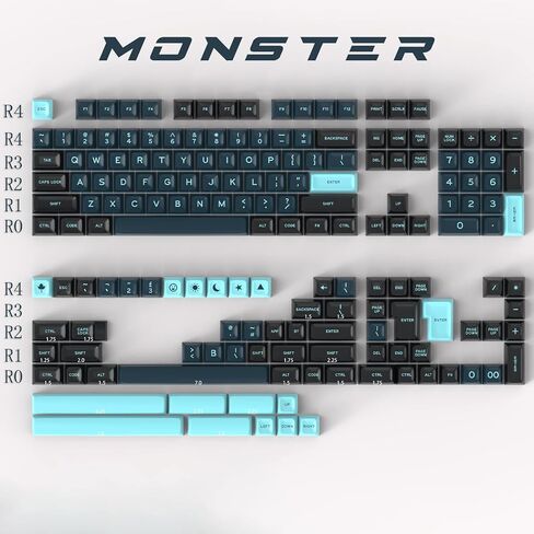 Hyekit Keycaps 171 Keys Top Gun Custom Keycaps Doubleshot ABS Keycap Set SA Profile 6.25u 7u لـ Cherry Gateron MX Switches لوحة المفاتيح الميكانيكية تخطيطات الولايات المتحدة والمملكة المتحدة in Saudi Arabia