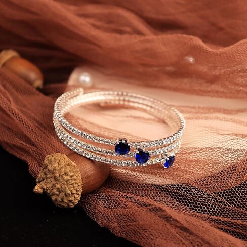 Sparkling Rhinestone Layered Cuff Bracelet 3 Rows Crystal Bangl Strands Wrap Bracelet Bridal Wedding Prom Party Accessories for Women Girls in Saudi Arabia