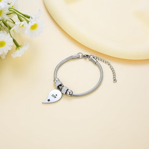Yonhon Mother Son Necklace for 2,Mother Son Matching Bracelet Set for 2 in Kuwait