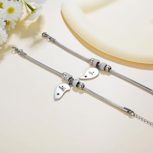 Yonhon Mother Son Necklace for 2,Mother Son Matching Bracelet Set for 2 in Kuwait