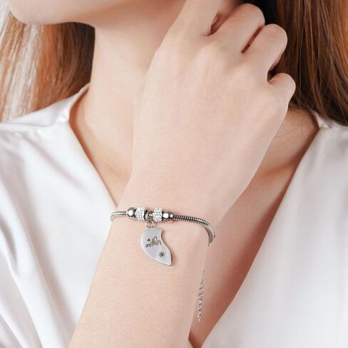 Yonhon Mother Son Necklace for 2,Mother Son Matching Bracelet Set for 2 in Kuwait