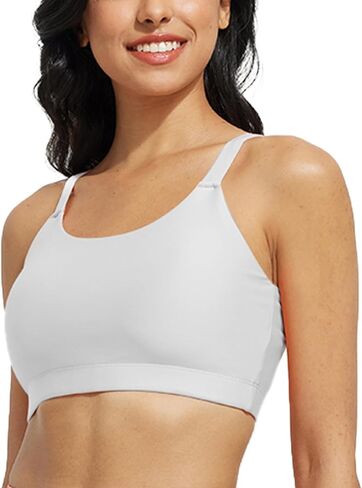 BALEAF Women's Swim Bra High Neck Bikini Tops Adjustable Bathing Suit Tops Sports Bra Removable Padded in Saudi Arabia