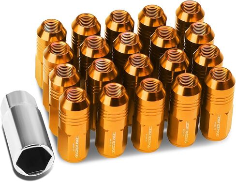 DNA MOTORING LN-ZTL-9020-15-BK 20Pcs Closed End Design M12 x 1.5 Aluminum Alloy Wheel Lug Nuts + Deep Drive Extension Adapter, 20mm OD/50mm Height (Black) in Saudi Arabia