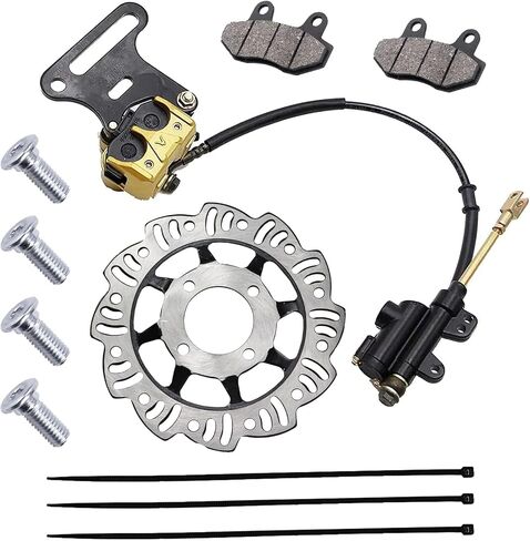 PRO BAT 15mm Rear Brake Caliper Master Cylinder+190mm Brake Disk Rotor+Brake Pad for 70cc 90cc 110cc 125cc 140cc 200cc Racing PIT PRO Dirt BikeS, Golden in Kuwait
