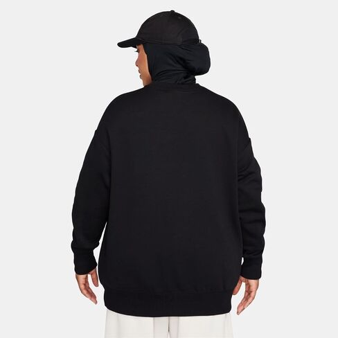 سويت شيرت نسائي من NIKE NSW Phoenix Fleece OS CREW للسيدات ذو حجم كبير بياقة دائرية DQ5733-010، مقاس L in Saudi Arabia