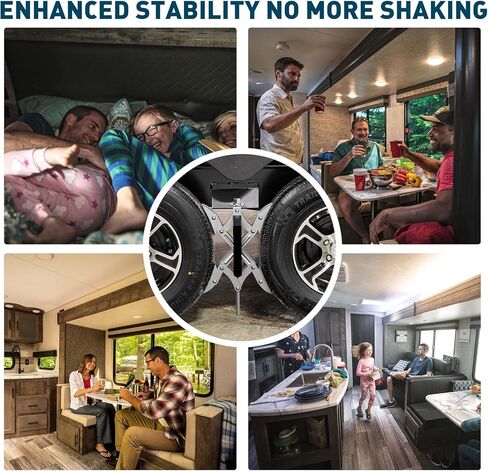 X Shaped Wheel Chocks Stabilizer 2 Sets RV Tire Stabilizers Locking Chock with Wrench for Camping Travel Trailers Trucks Open 2'' to 10'' in Kuwait