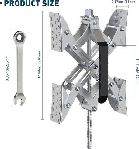 X Shaped Wheel Chocks Stabilizer 2 Sets RV Tire Stabilizers Locking Chock with Wrench for Camping Travel Trailers Trucks Open 2'' to 10'' in Kuwait