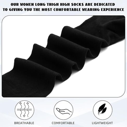 Coume 50 Pairs Women Cotton Knee High Socks Bulk Black thermal Boot Socks for Winter, Running, Hiking, Gifts, Thick Socks for Cold Weather in Saudi Arabia
