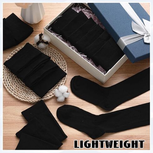 Coume 50 Pairs Women Cotton Knee High Socks Bulk Black thermal Boot Socks for Winter, Running, Hiking, Gifts, Thick Socks for Cold Weather in Saudi Arabia