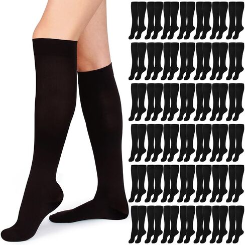 Coume 50 Pairs Women Cotton Knee High Socks Bulk Black thermal Boot Socks for Winter, Running, Hiking, Gifts, Thick Socks for Cold Weather in Saudi Arabia
