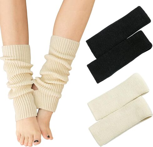 PHOGARY Knitted Yoga Socks Leg Warmers Women Warm Knit Crochet Boot Cuffs Boot Topper Socks for Yoga Dancing Exercising Gym in Saudi Arabia