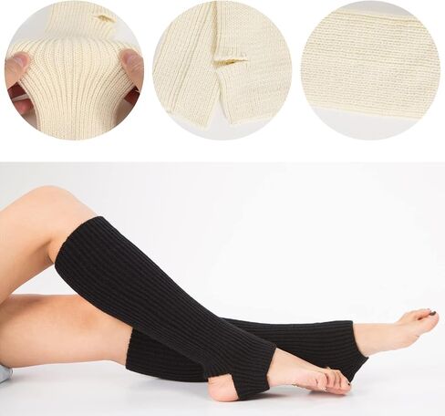 PHOGARY Knitted Yoga Socks Leg Warmers Women Warm Knit Crochet Boot Cuffs Boot Topper Socks for Yoga Dancing Exercising Gym in Saudi Arabia