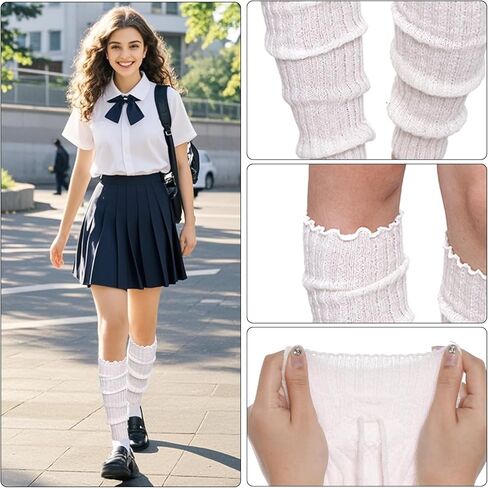 3 أزواج من تدفئة الساق للنساء 80s تدفئة الساق باللون الأبيض للنساء كابل متماسكة تدفئة الساق الدافئة لليوجا والرقص والرياضة في الأماكن المغلقة والخارجية in Kuwait