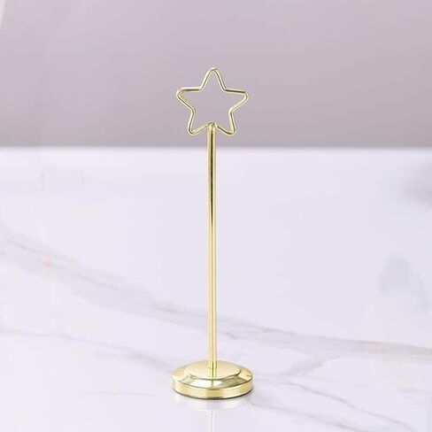 Gold Star Decorative Metal Holder, 20.5cm in Height, 5cm in Base Diameter 1PCS (Star) in Saudi Arabia