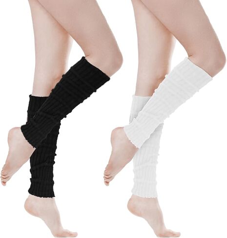 Leg Warmer, 2 Pcs Long Ribbed Knitted Leg Warmers for Women Winter Y2k Kawaii Ankle Warmers for Women Girls Party Sports Yoga in Saudi Arabia