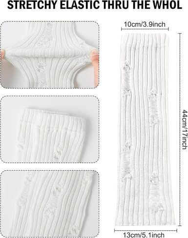 Yawlsow Women's Leg Warmers for Girls Y2k Goth Knit Ankle Warmers Winter with Holes, Harajuku Cute Long Socks Kawaii Clothes in Saudi Arabia