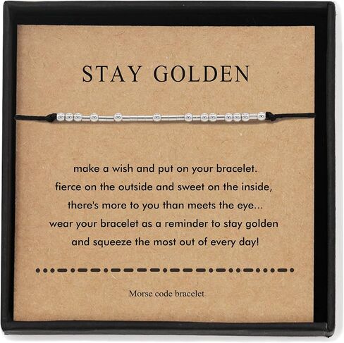 Morse Code Bracelet Funny Gift for Women Men with Meaning Card Gift Card for Best Friend Couple Sisters Family in Saudi Arabia